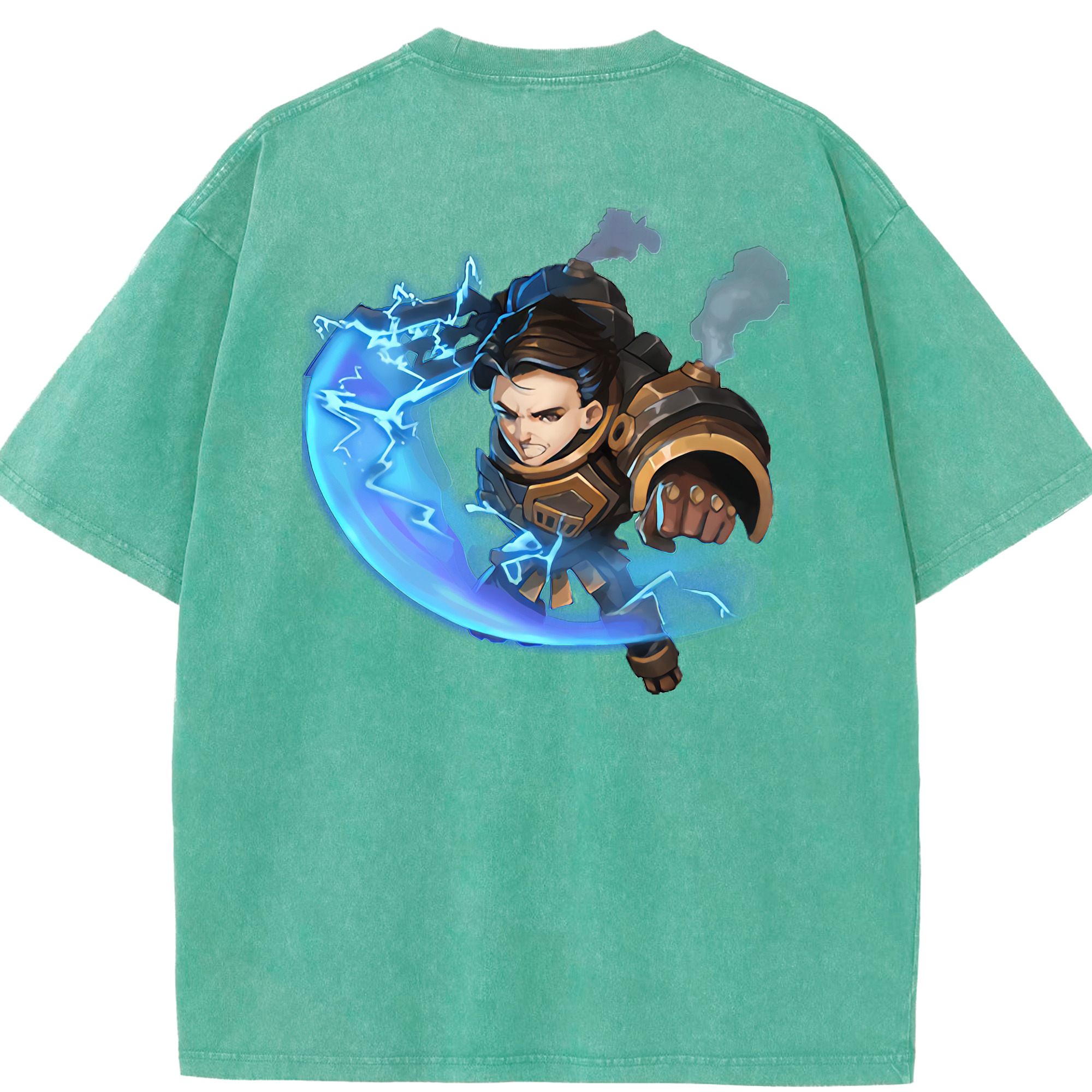 リーグ・オブ・レジェンド League of Legends LOL 綿100% ヴィンテージ風 半袖Tシャツ（背面プリント）